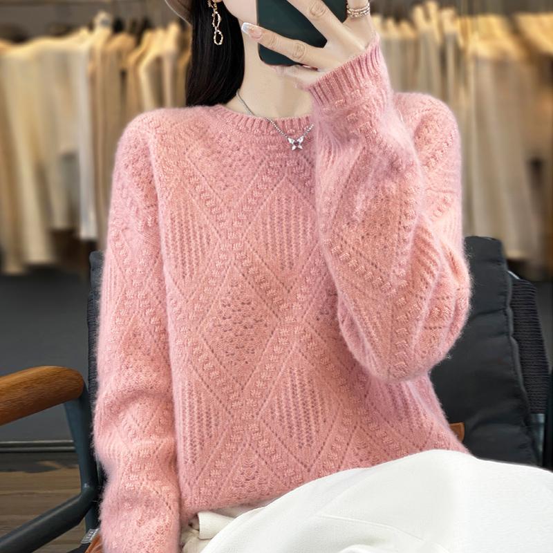 Women Sweater 100% Wool MODERN NEW SAGA O-neck Knit Pullover Thick Winter Jumpers Female Knit Tops