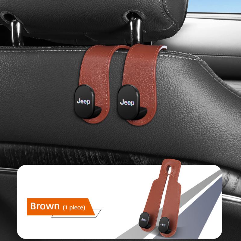 Car Seat Back Hook Suede Double-Headed Rear Storage Hooks For Jeep Grand Cherokee Wrangler JK Gladiator Compass Renegade Avenger