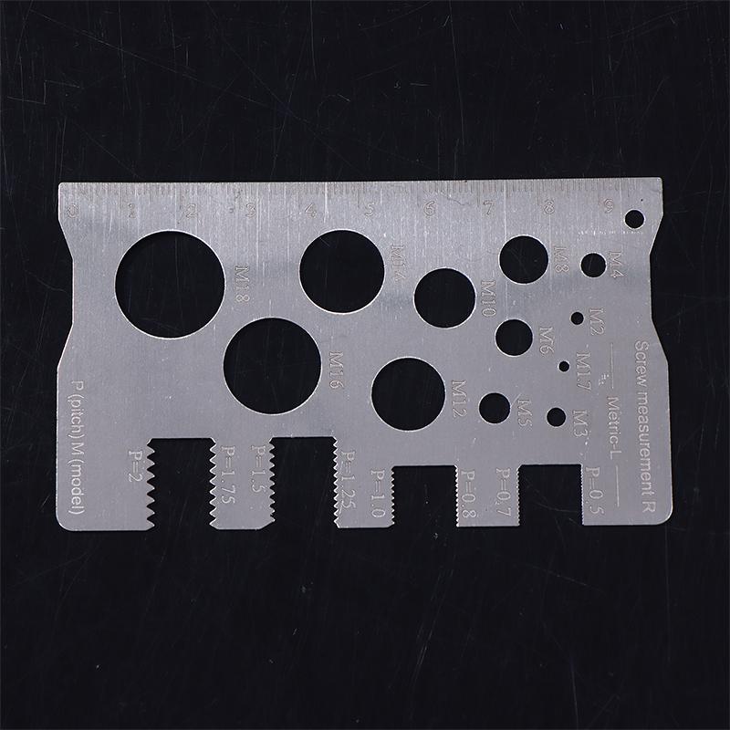 Durabler Stainless Steel Ruler Screw Measuring Ruler Precise Pitch Measurement Thread Gauge Screw Measurement Ruler Measuring