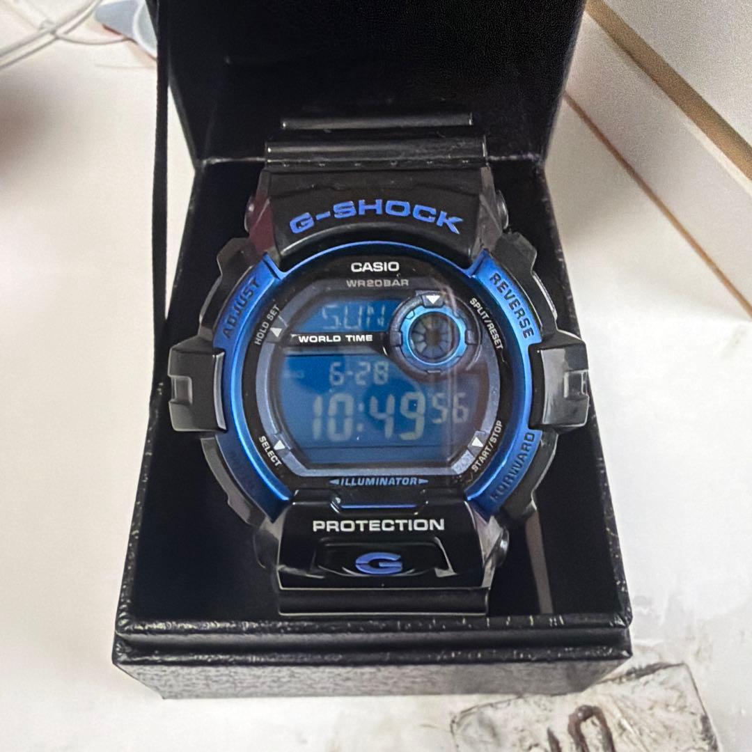 Used CASIO G-SHOCK digital watch black blue