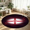 England Football Printed Round Crystal Velvet Rug Soft Non Slip Floor Carpet For Bedroom Holiday Gift