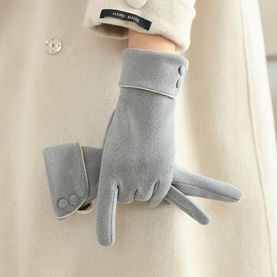 1 Paar Warme Handschuhe Geeignet für Damen Winter Fleecegefüttert Winddicht und Kälteresistent Touchscreen Radfahren Fahren Fingerlose Fäustlinge