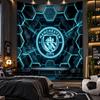 Arazzo da Appendere alla Parete Stampa Manchester City Tessuto per Soggiorno Camera da Letto Decorazione per la Casa