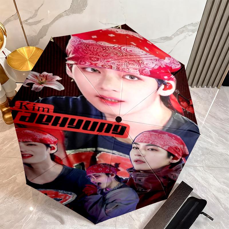 Kim Taehyung Automatic Umbrella Suitable Travel Portable Umbrella Outdoor Sun Shading Umbrella Gift Daily Essentials