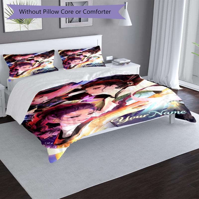 Epic Journey Custom Name Text Print 1Pc Bedding Set Duvet Cover With Two Pillowcases Soft Bed Linen For Household Bedroom