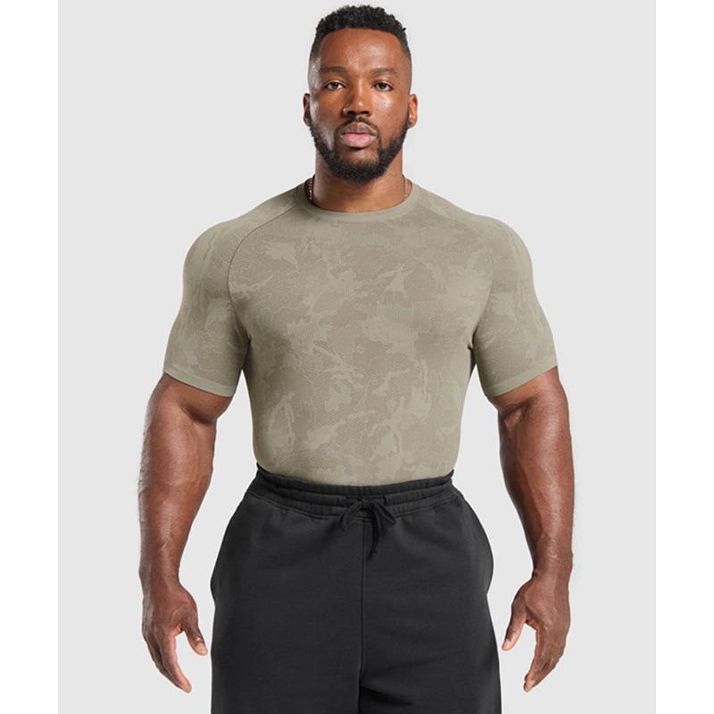 Herren Schnelltrocknendes Atmungsaktives Slim-Fit Sport-T-Shirt mit Kühleffekt und Lässigem Print