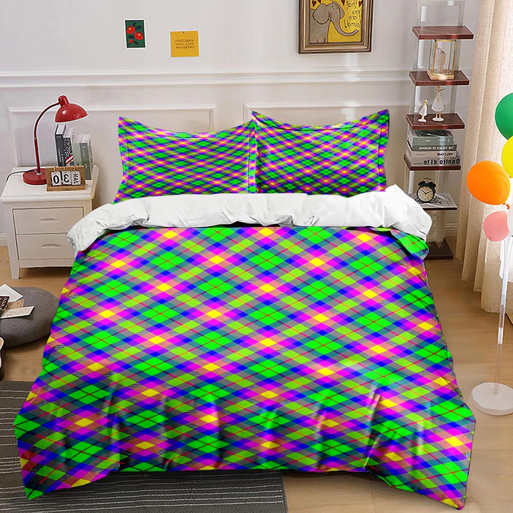 

Colorful diamond checkered pattern. Bedding sets Duvet cover sets Duvet covers Pillowcases(1 * Duvet Cover 2 * Pillowcases, without duvet insert) 135x200cm