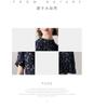 Age reducing Vine Print: Spring/Summer Mulberry Silk Micro Elastic Back Zipper Slimming Short Sleeve Dress