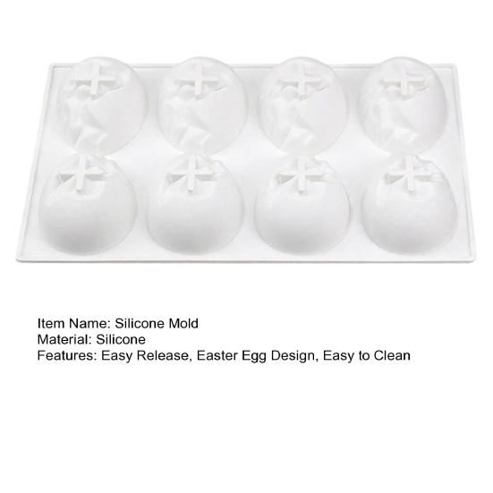 Easter Egg Silicone Mold for Mousse Cake 3D Baking Mold for Chocolate Pudding Jelly Non-Stick Oven Freeze Pan for Dessert