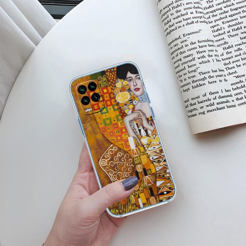 QE14 Gustav Klimt Transparent Phone Case for Samsung Galaxy A04 A04S A14 A23 A34 A54 M23 M33 M52 M53