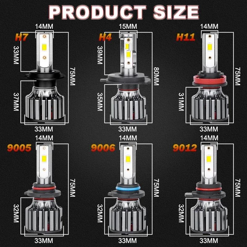 Car Headlight Bulbs 500W 500000LM H7 H4 H1 H8 H11 LED Light H7 H11 H8 LED Fog Auto Lamp 6000K 5570 9005 9006 9012 12V Turbo 24V