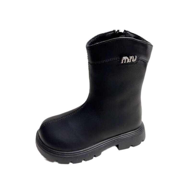 Nouvelles Bottes pour Enfants Printemps et Automne Bottines pour Filles Bottes en Cuir Souple à la Mode Bottes Trésor pour Femmes