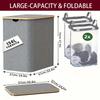 For 1pc 150L Laundry Hamper with Lid, 2 Compartments, Large Laundry Collector, Storage Bottle Collection Container, Double Laund