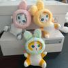 Fluffy Plush Toy Adorable Cat Rabbit Keychain Soft Stuffed Animal Doll