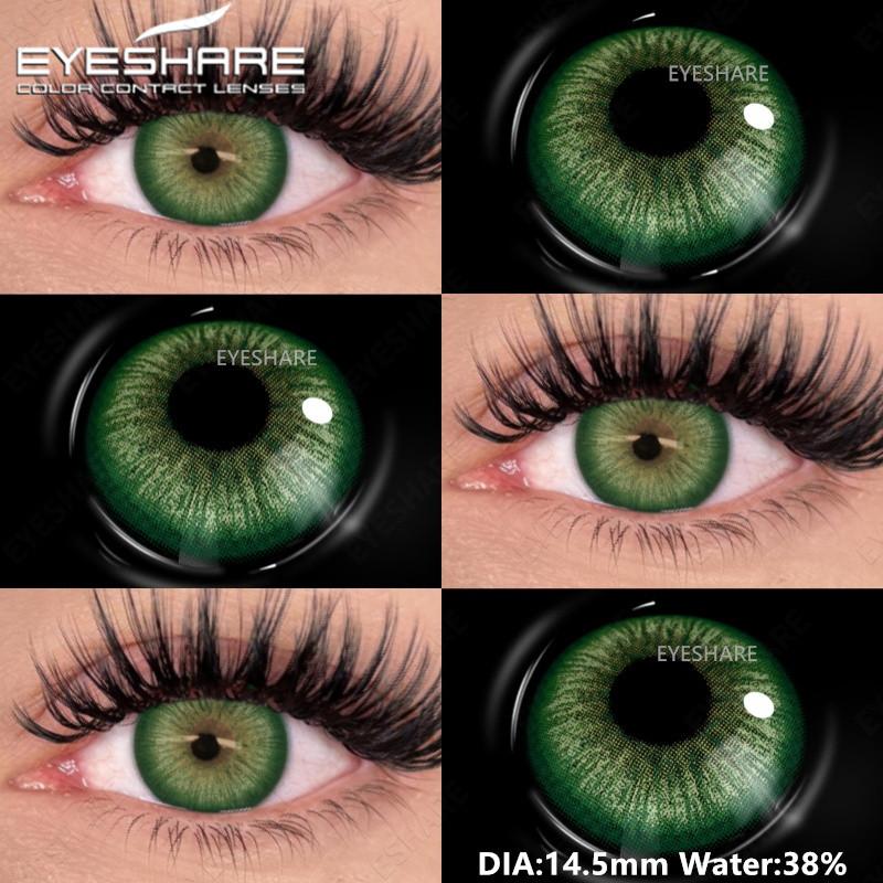 EYESHARE 1 Pair Fashion Colored Contact Lenses for Eyes Black Pupils Blue Green Cosmetics Yearly
