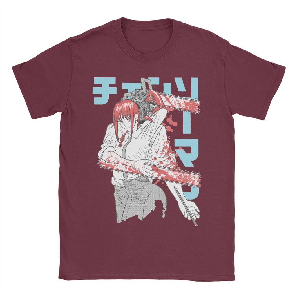 Men Women T-Shirts Chainsaw Man Warrior Humorous Cotton Tees Short Sleeve Denji Devil Makima Anime T Shirt Round Neck Tops Party