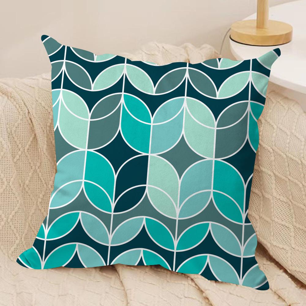 Teal Blue Flower Cushion Cover Soft Plush Throw Pillow Cover DoubleSided Printed Cushion Case Cozy Sofa Home Decor
