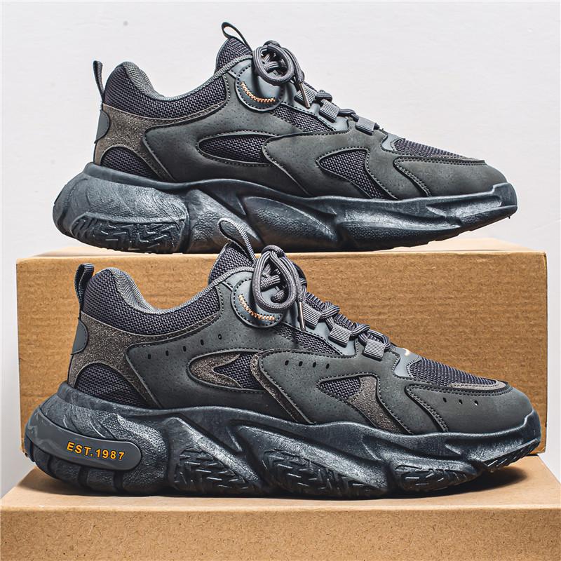Men'S Shoes Dad Shoes Autumn Trend Versatile Mesh Casual Teenagers Shock Absorption Running Sports Increase