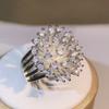 925 silver glittering zircon dandelion ring ladies three claw zircon ring party birthday fashion jewelry gift