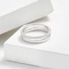 S925 Sterling Silver Women's Diamond Inlaid Double Layer Hollow Round Ring – European & American Fashion Style