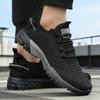Modern Men's Sneakers Breathable Mesh Knit Running Shoe Material Shock-Absorbing Sole Comfortable Casual Flace Up Shoes for Men