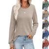 Spring Autumn Women's Solid Color Pullover Long Sleeved Top Versatile Shirt Minimalist Women Pullovers & Long Sleeves Women’s