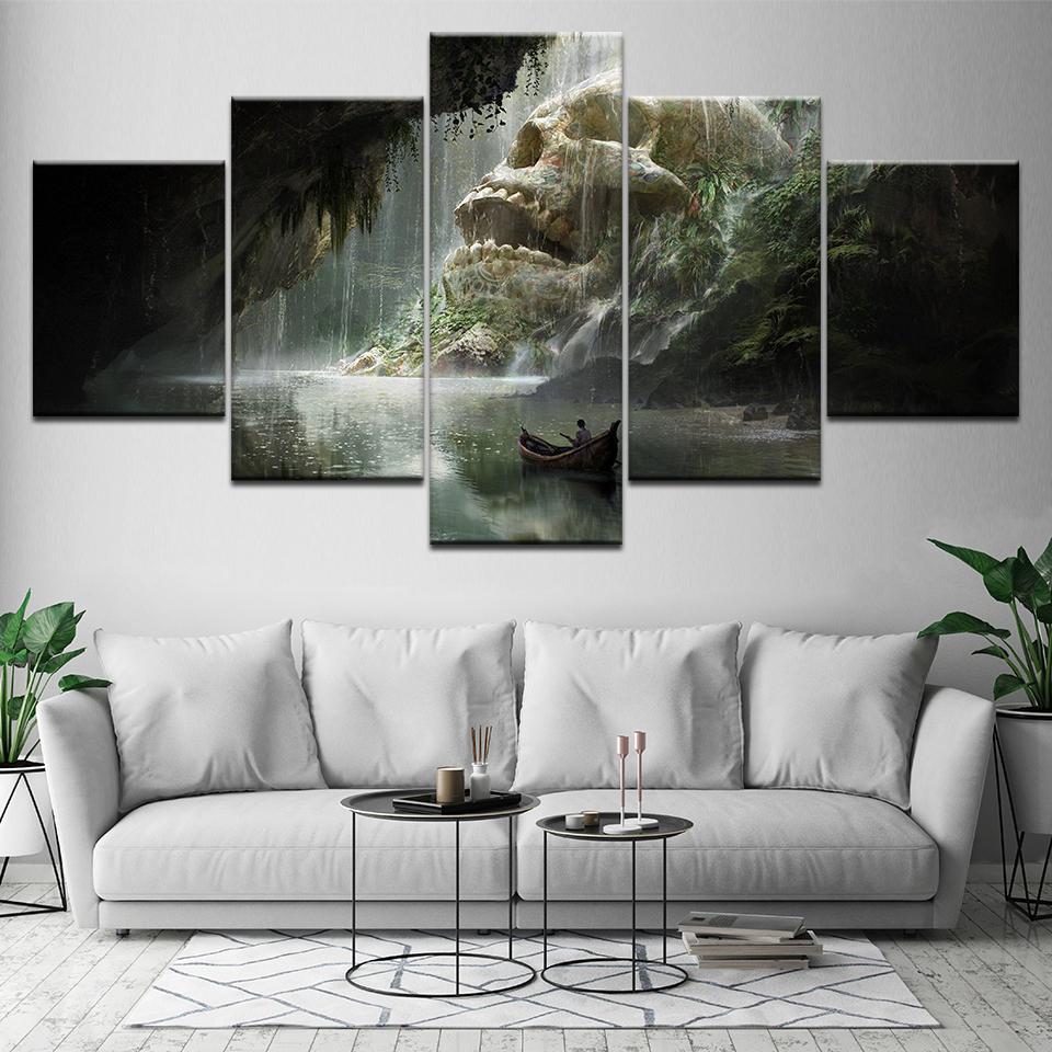 Canvas Painting Art Station Skull Cave 5 Pieces Canvas Wall Art Painting Modular Wallpapers Poster Print living room Home Decor
