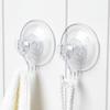 2 Pcs Removable Suction Cup Hooks Transparent Plastic Shower Suction Hooks Multi-Functional Shower Use Strong Hold Towel Hook