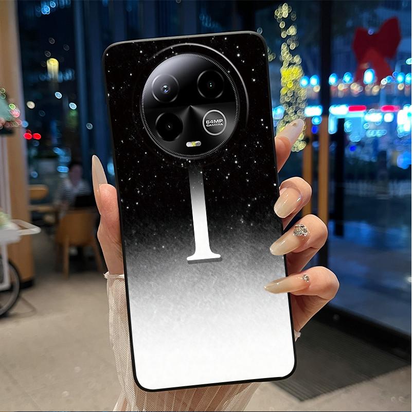 Black Case For BLU Bold K50 Soft Silicone Anti-scratch Casing For BLU Bold K50 Lucky A-Z Letter Pink Shiny Starry Sky Back Cover
