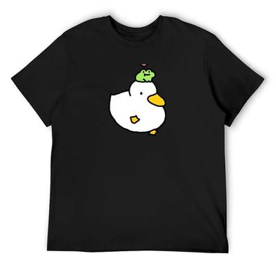 Duck and Frog 02 T-Shirt Funny Costumes Cotton Man T-shirts Anime Stuff Funny T Shirts Men