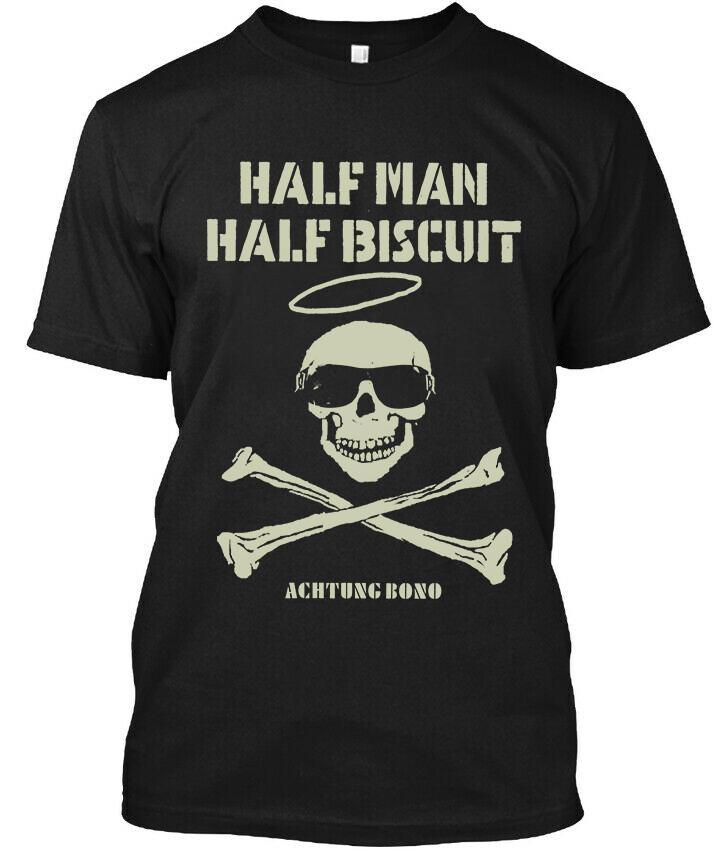 New POPULAR Half Man Half Biscuit Achtung Bono English Music Logo TShirt Unisex T-Shirt XL