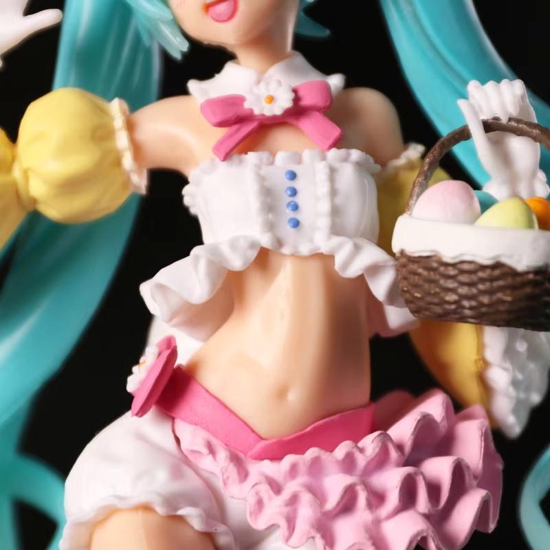 23CM Hatsune Miku Anime Figure Kawaii Pvc Model Doll Action Figurals Rabbit Ears Collect Ornaments Christmas Toys Gifts