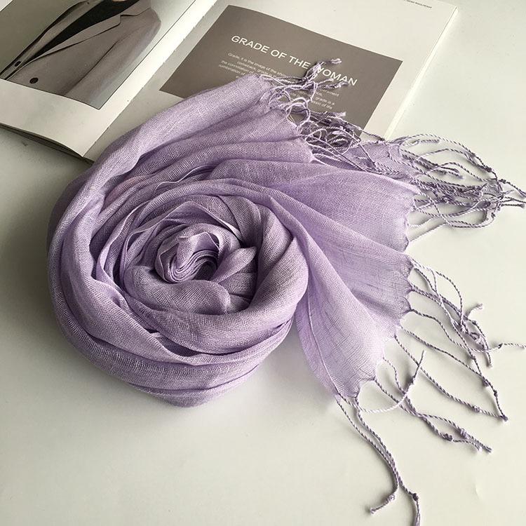 South Korea Dongdaemun Light Linen Scarf, Solid Color Sunscreen Scarf, Source