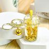 Gold Wheat Ear Oil-Filled Acrylic Keychain Quicksand Pendant for Bags and Cars