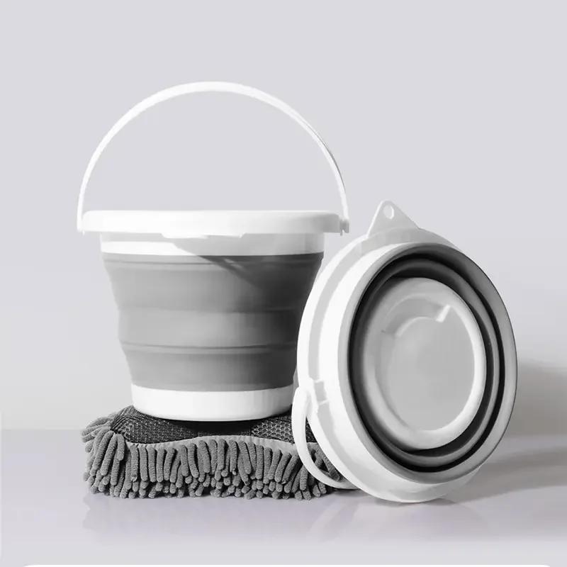 3L Collapsible Bucket Portable Folding Bucket Silicon Car Washing Bucket Outdoor Fishing Travel Camp  Household Storage