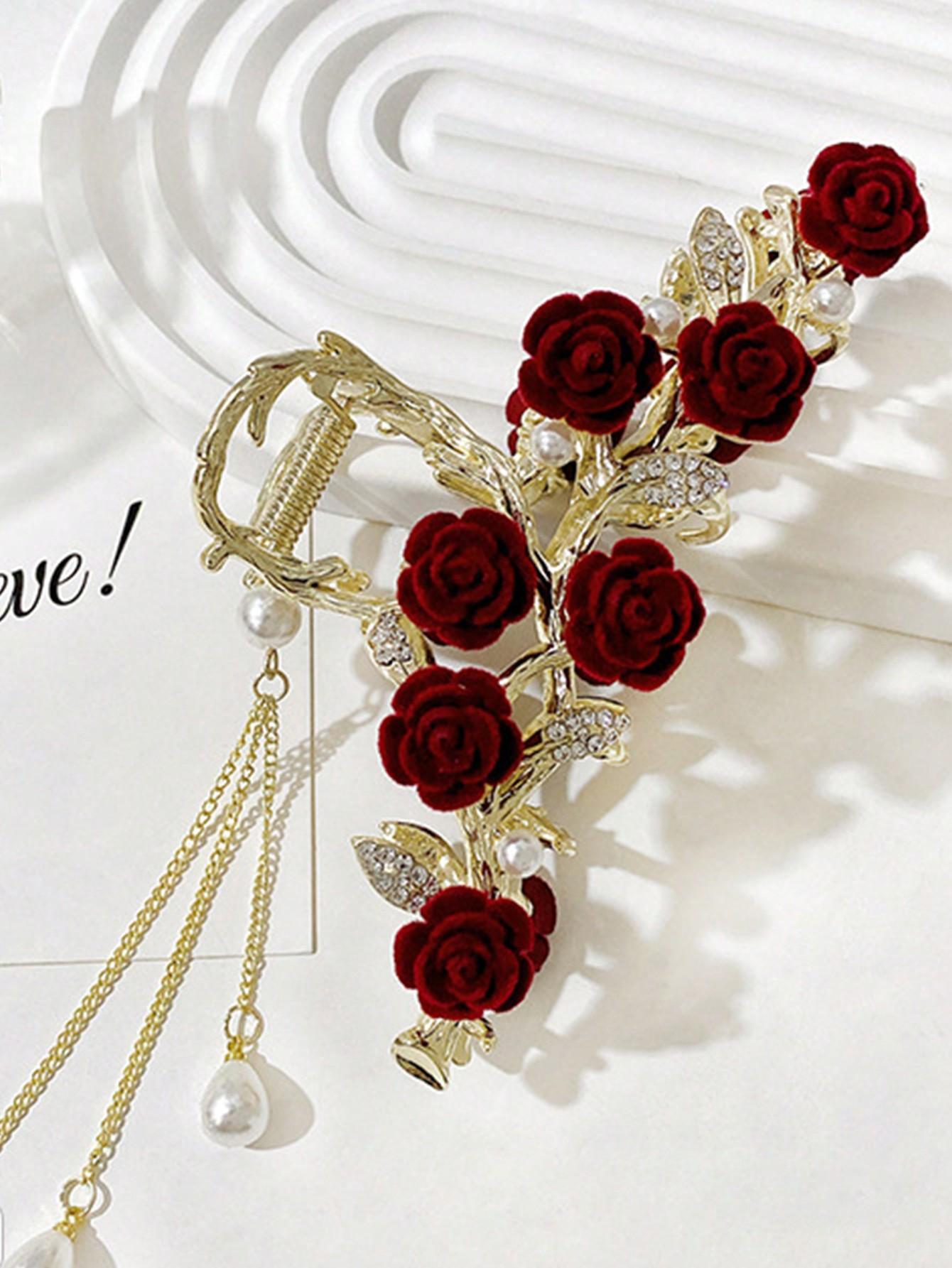 

1Pcs Fashion Vintage Rose Tassels Hair Claws For Women Hair Accessories