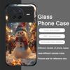 Cute Winter Christmas Snowman Pattern Tempered Glass Phone Case for OPPO Reno 13F 12 11 10 ProPlus Find X8 X3 Lite A94 A58 Cover