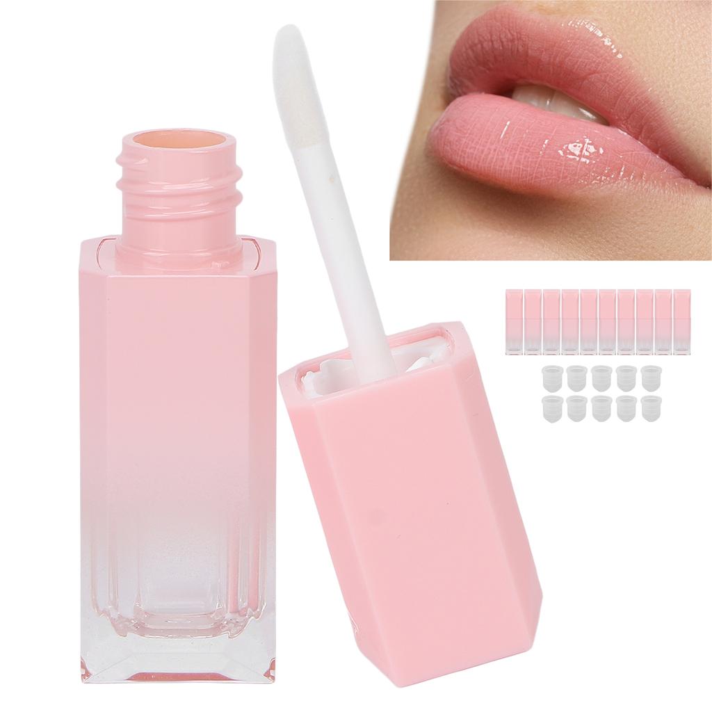 10 Pcs 6ml Empty Lip Gloss Tubes Refillable Lipstick Containers for DIY Lip Gloss Lip Samples Pink Gradient