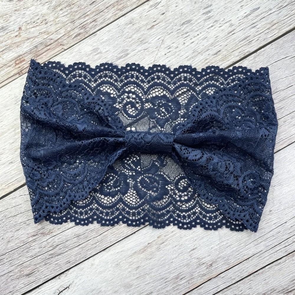 Soft Solid Color Headband Non-Slip Fabric Headband Stylish Lace Trim Headband  Daily Wear