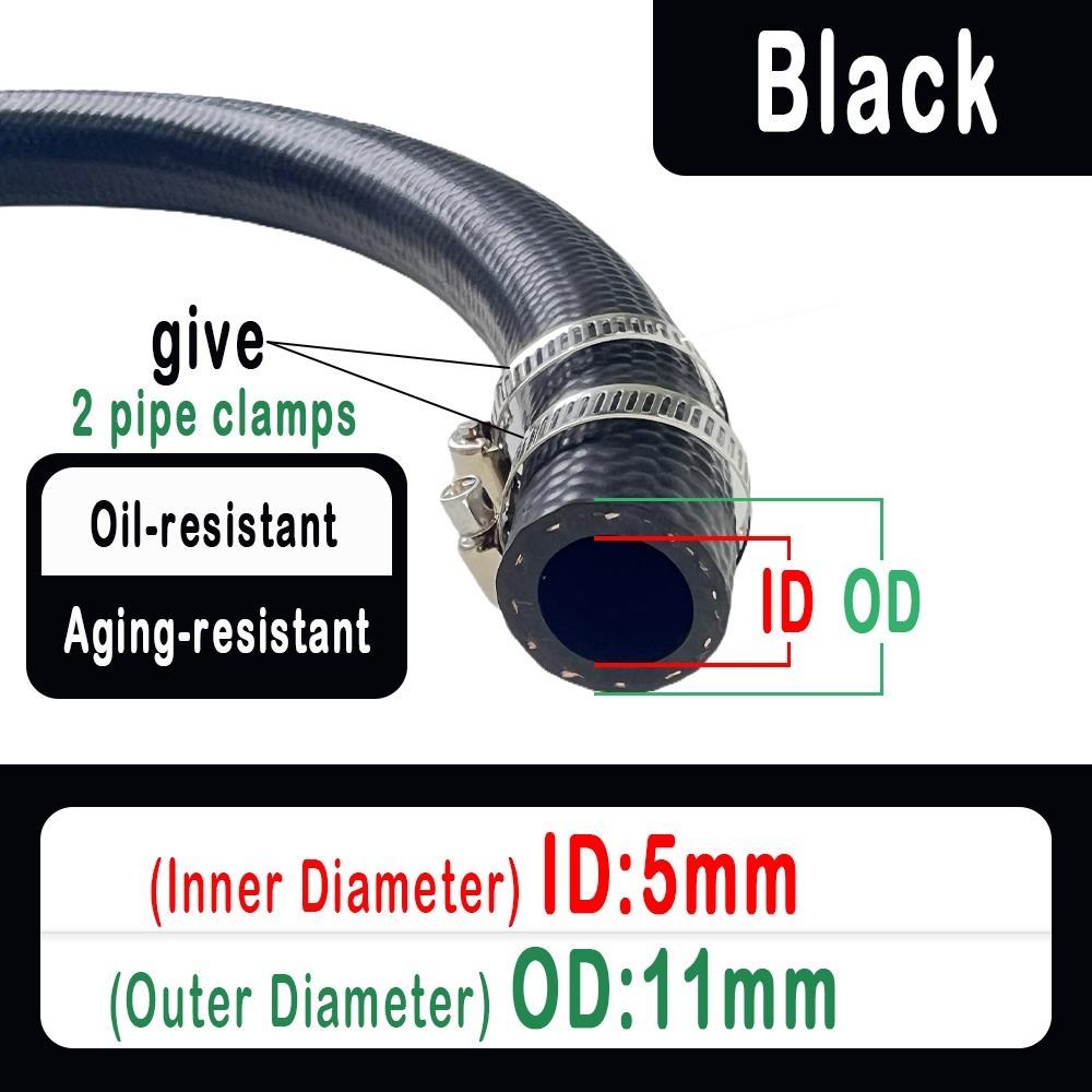 Multifunctional NBR Oil Resistant Hose ID 4 5 6 8 10 12 14mm Vacuum Hose Durable Car Fuel Hoses