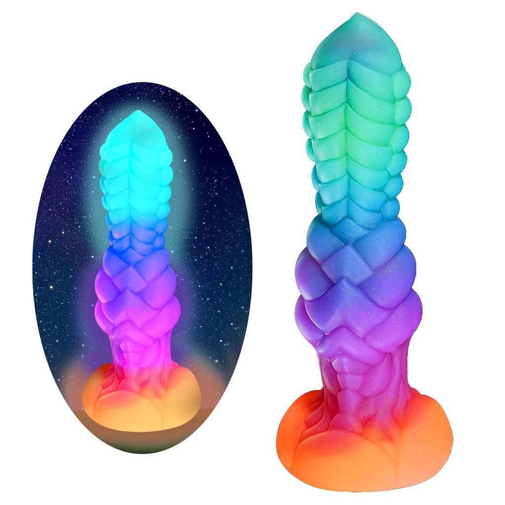Luminous Kaleidoscope Liquid Silicone Strong Suction Cup Anal Plug Posterior Expansion Masturbator Sex Toy