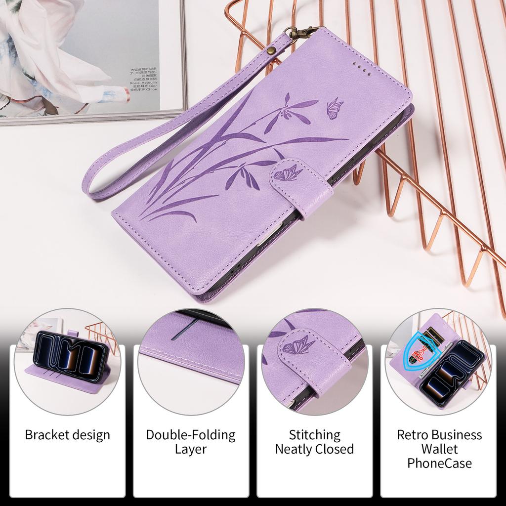 For iPhone 17 Flip Case for iPhone 16 15 14 Plus 13 12 17 Pro Max 17E 16E Cases Flower Leather Wallet Back Cover Card Holder