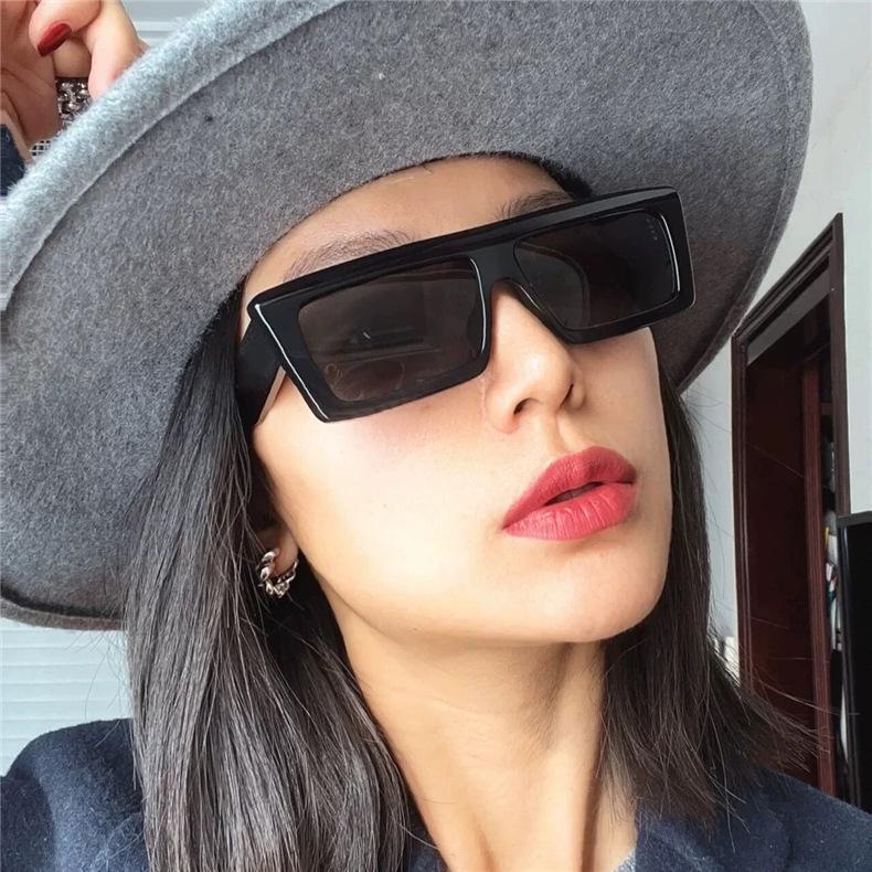 Retro Square Frame Sunglasses - UV Protection, Unisex European & American Fashion Style