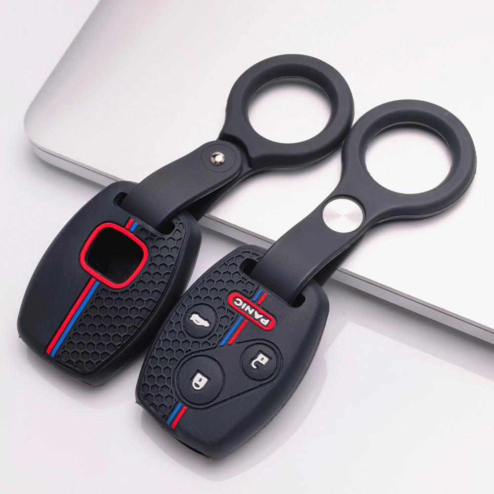 Key Fob Cover for Honda Accord Civic CR V CR Z with Keychain Anti-Scratch Surface Shockproof Structure Soft Grip Texture Easy Install