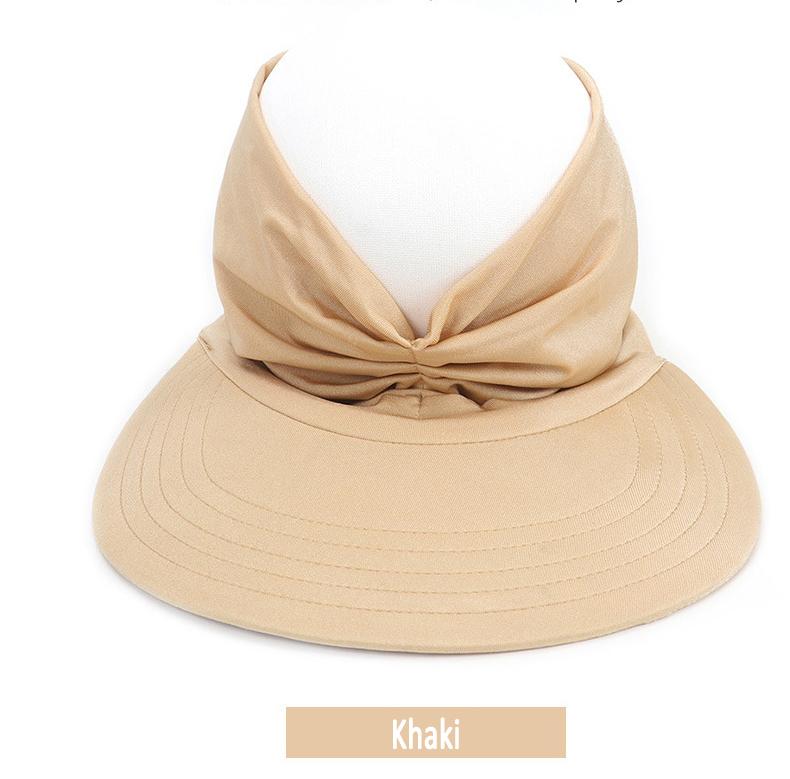 Damen Sommerhut Sonnenschirm Strand Freizeit Pferdeschwanz Kappe Hallow Top Outdoor Hut