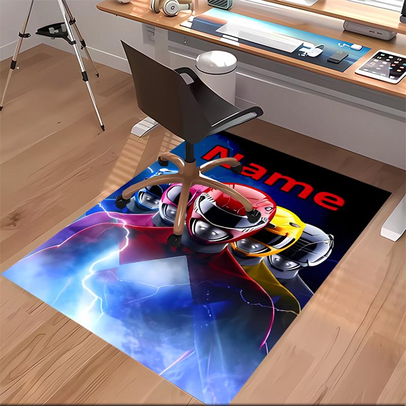 Custom Personalization Mighty Morphin Power Rangers Print Area Rug - Soft, Washable Non-Slip Indoor Mat,Living Room,Home&Office Decorative Rug