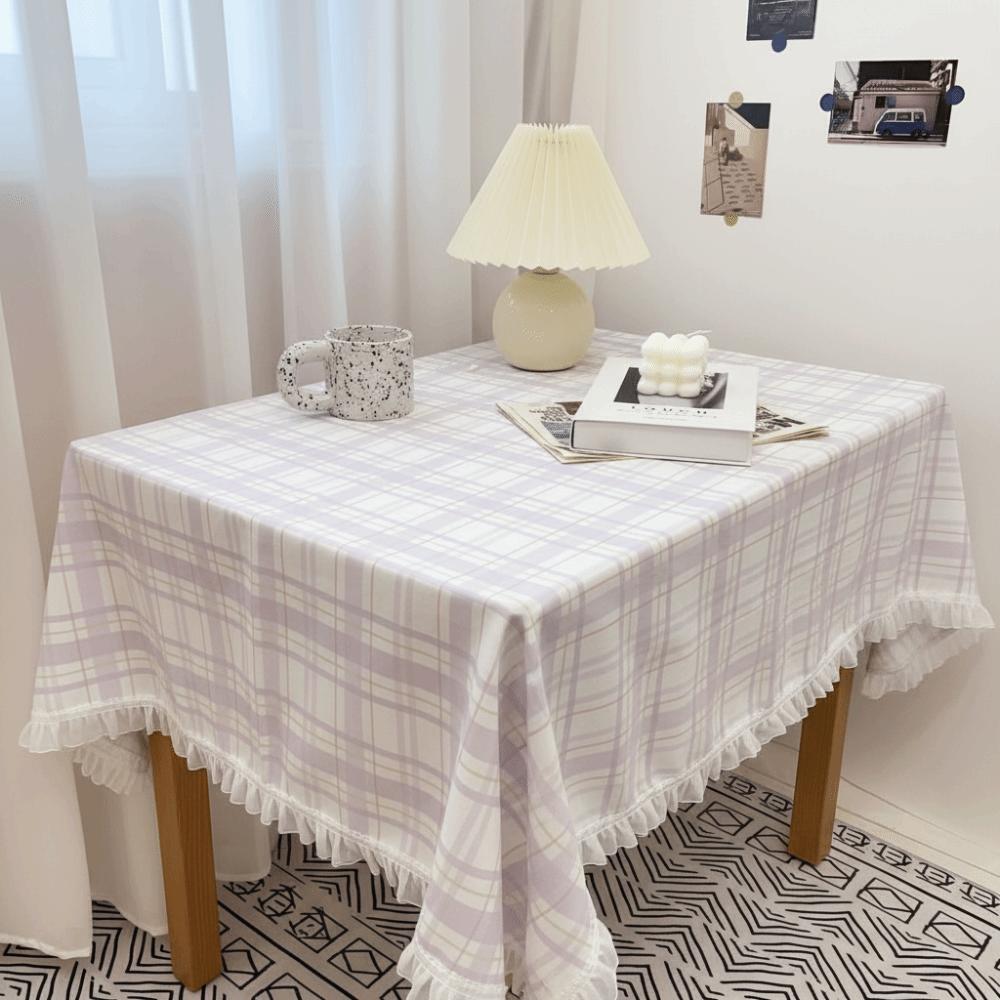 Hot Girl Heart Lace Side Tablecloth Floral Cartoon Round Table Mat Multi Functional 140*140CM Decorative Fabric Home Decoration