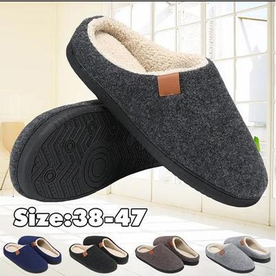 Men's Slippers Winter Warm Home Slippers Indoor Cotton Slippers Couple Bedroom Floor Shoes Plus Size