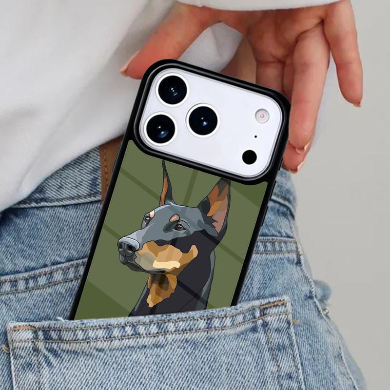 Dachshund Doberman Dog Soft Phone Case for iPhone 16e 15 14 13 12 17 Pro Max Plus Air 17pro Cover Coque