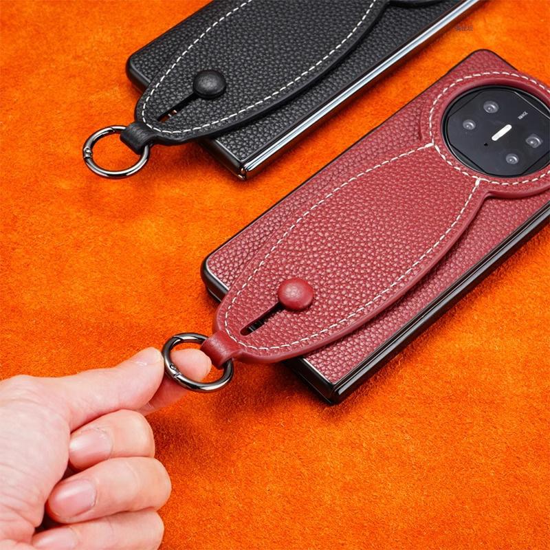 Applicable To Huawei Matex5 Mobile Phone Case Wristband Bracket New X3 Collector's Edition Lychee Pattern Internet Celebrity Business Leather Case